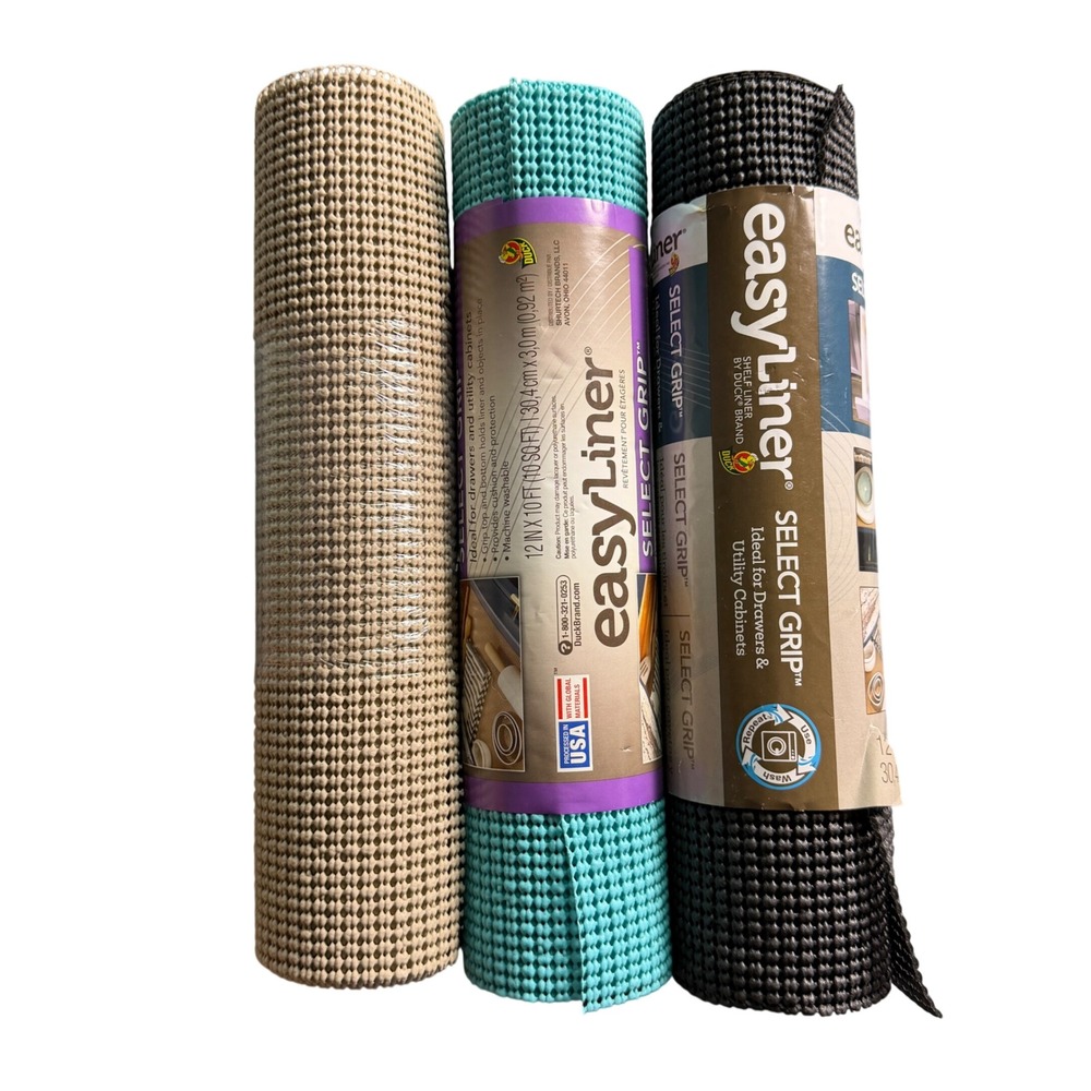 Duck Brand EasyLiner Select Grip Shelf Liner 12in x 10ft 3 Roll Bundle non-slip